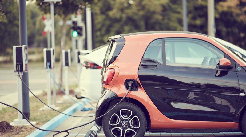 Electric cars being charged